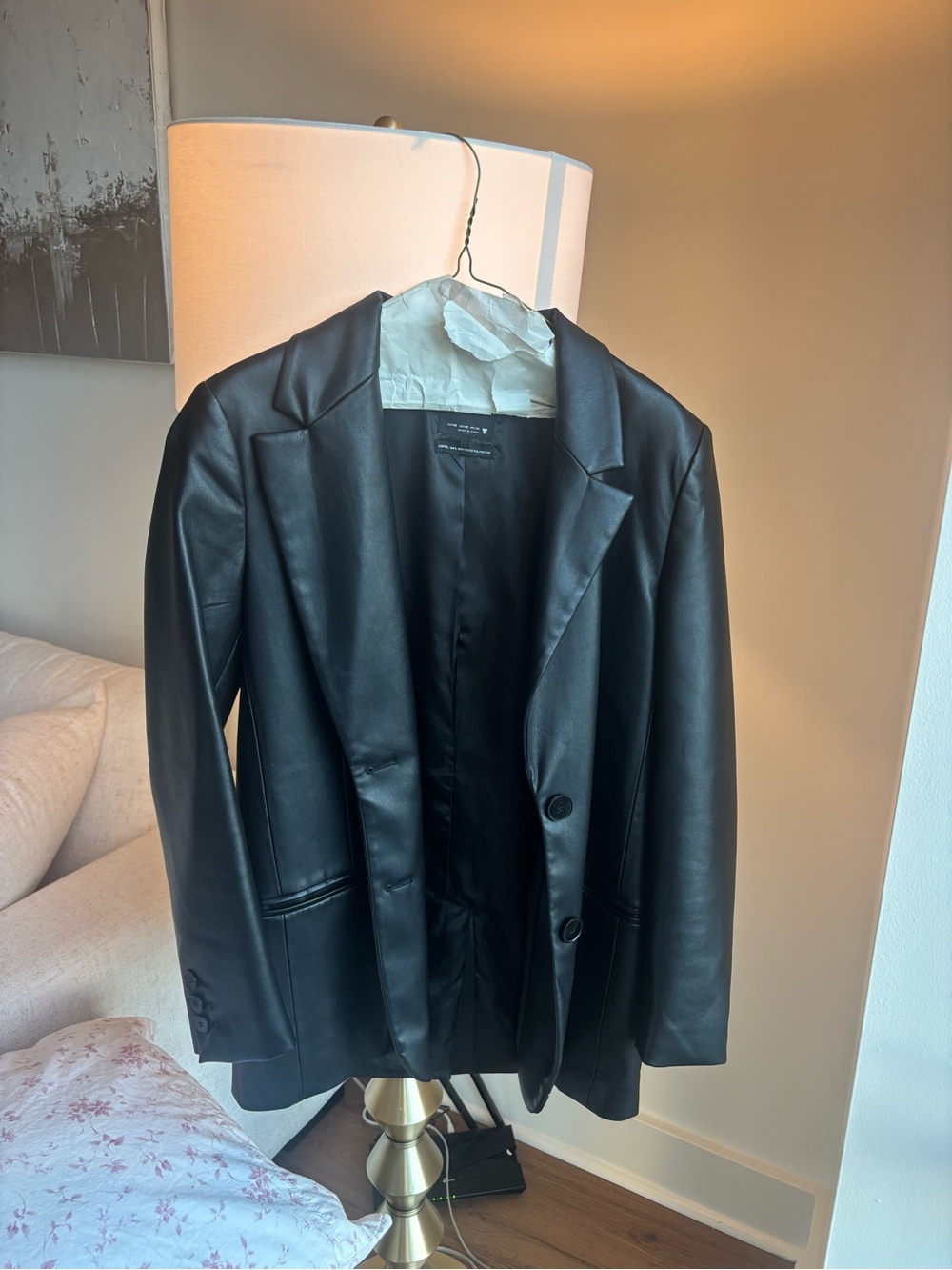 Zara Faux Leather Blazer Jacket